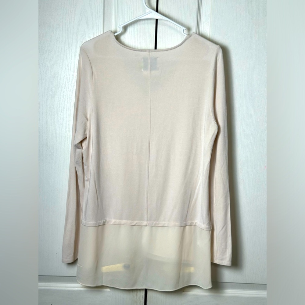 Lysse Women's V-Neck Long Sleeve Modal Blend Gauzy Shirt Blouse Size Medium - Picture 3 of 6